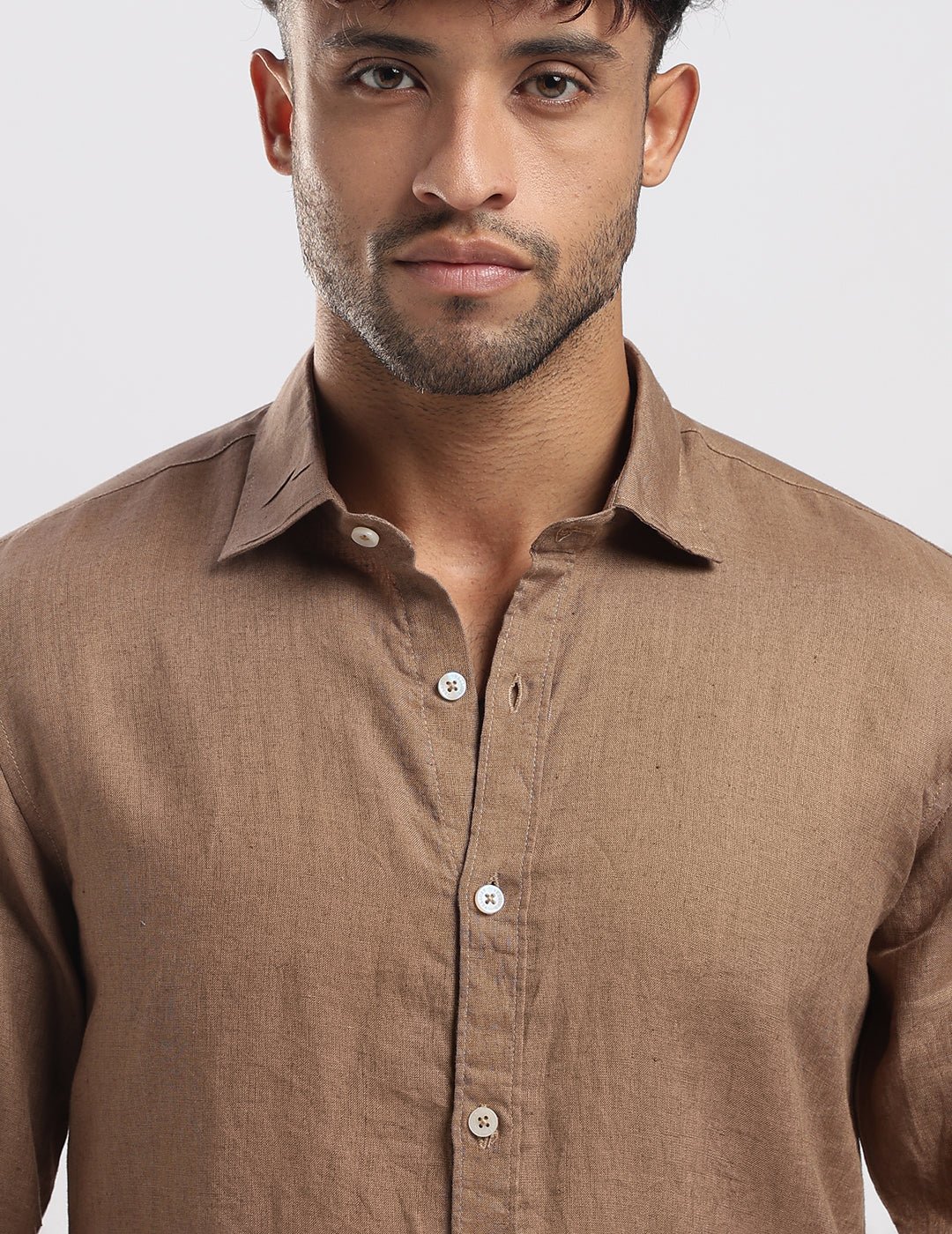 100% Linen Soft Touch Coco Mousse shirt - Image 5