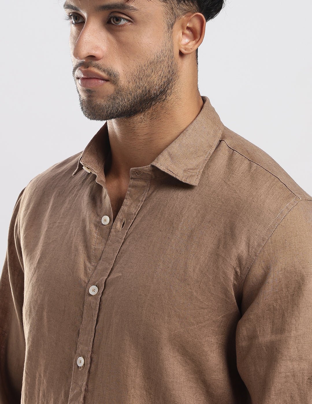100% Linen Soft Touch Coco Mousse shirt - Image 7