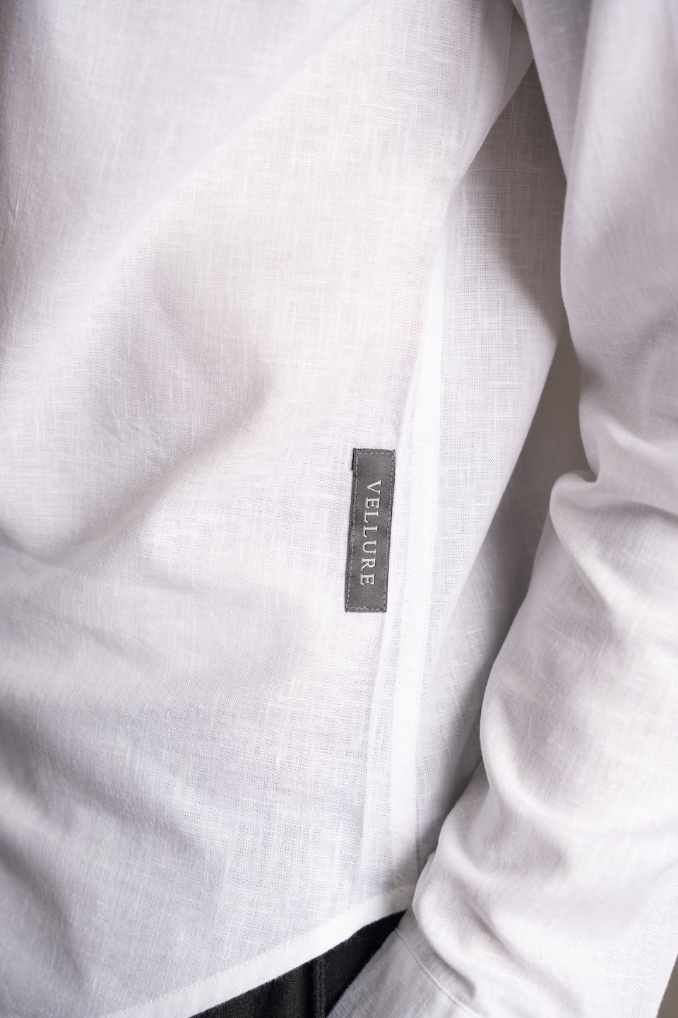 Kyoto Linen Mandarin Shirt in Yuki White - Image 3