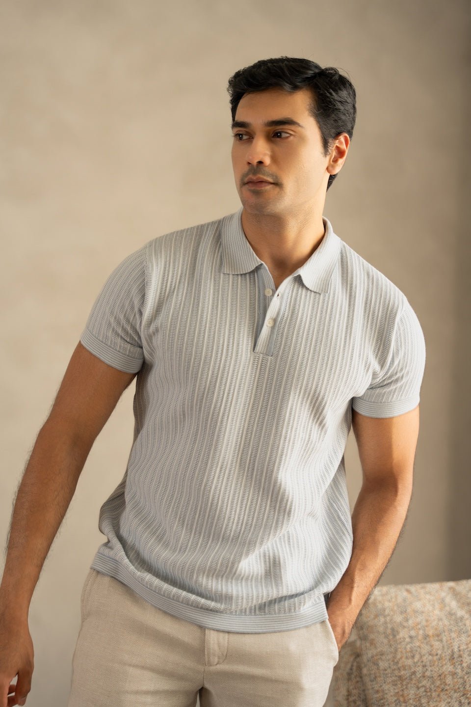 Jacquard Glacier Knit Polo - Image 3